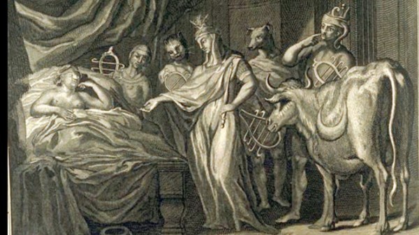 Isis appears with her retinue to Telethusa in dreams.